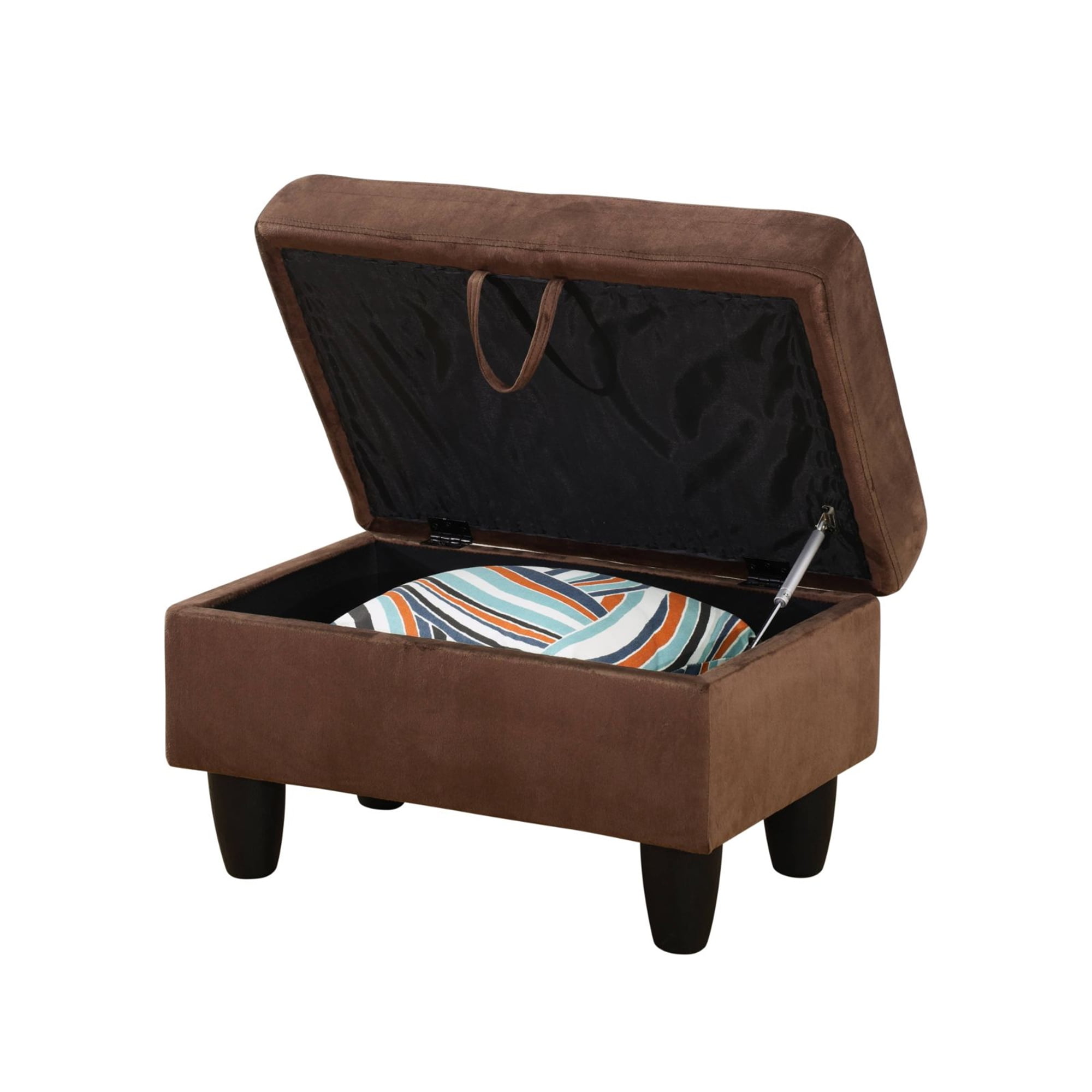 Aukfa 29" Storage Ottoman Bench with Lift Top for Home Office, Flannel, Brown