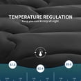 thumbnail image 6 of Sleep Zone Queen Mattress Pad, Cooling Mattress Topper, Quilted Fitted Mattress Cover, Machine Washable Mattress Protector, Soft Fluffy Down Alternative, Deep Pocket 8~21 inch (Black, Queen), 6 of 7