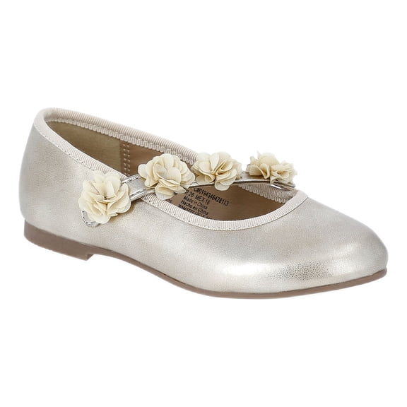 Wonder Nation Toddler Girls Ballet Dress Flats with Floral Strap