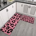 thumbnail image 2 of Pink and Black Of Leopard Print Kitchen Rugs Sets Of 2,Anti Fatigue Kitchen Mat Rugs Non Slip Washable,Decorative Kitchen Floor Mats for Kitchen,Sink,Laundry,17"x30"+17"x47", 2 of 7
