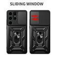 thumbnail image 4 of Case for Samsung Galaxy S24 Ultra, Galaxy S24 Ultra Phone Case with Slide Camera Cover, Kickstand Heavy Duty Rugged Shockproof Protective Case Cover for Samssung S24 Ultra, Black, 4 of 9
