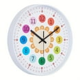 thumbnail image 3 of Rainbow Arabic Numerals Wall Clocks 30.48cm Silent Non Ticking Modern Quartz Quiet Sweep Movement Clocks, Rainbow Color Arabic Numerals With Multiple Time Zone, White, 3 of 10