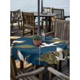 thumbnail image 2 of Outdoor Tablecloth with Umbrella Hole for Patio/Picnic/Party/Camping, White Crane Waterproof Table Cloth Round Cover Washable, Vintage Chinese Cloud Art Blue Gold (Dia 54"), 2 of 8