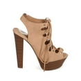 thumbnail image 2 of New Women Breckelles Betsey-45 Leatherette Peep Toe Gilly Tie Platform Sandal Sz, 2 of 6