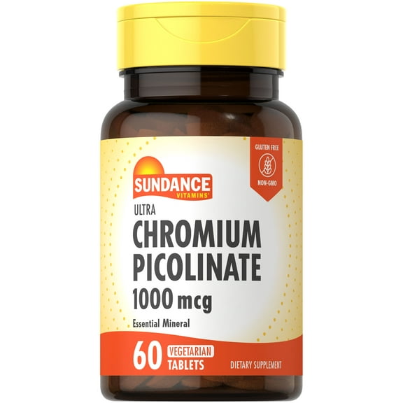 Chromium Picolinate 1000mcg | 60 Tablets | Vegetarian, Non-GMO, Gluten Free Supplement | by Sundance