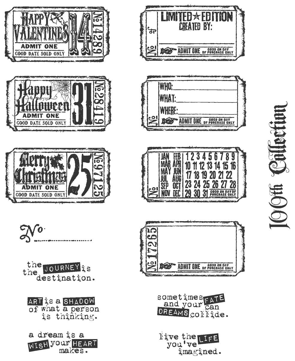 Tim Holtz Cling Stamps 7″X8.5″: Flower Shop