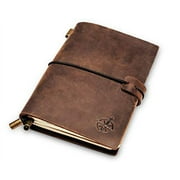 Wanderings Leather Pocket Notebook - Small, Refillable Travelers Journal - Passport Size, Perfect for Writing, Gifts, Travelers, Professionals, as a Diary or Pocket Journal. Small Size - 5.1 x 4 inche