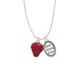 thumbnail image 2 of Delight Jewelry Silvertone Large Enamel Strawberry Best Mom Ever Charm Necklace, 2 of 4