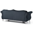 thumbnail image 4 of Passion Furniture Hollywood 82 in. Black Velvet Chesterfield 3-Seater Sofa with 2-Throw Pillow, 4 of 5