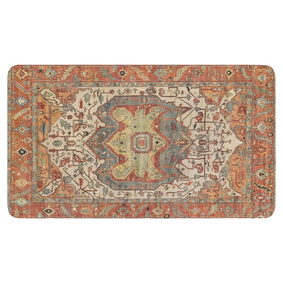 Bohemian Orange Ethnic Patterned Carpet (11) Welcome Doormat for Indoor/Outdoor Entrance Bohemian Orange Ethnic Patterned Carpet (11) Decoration Door Mat Kitchen Door Mat Bedroom Doormat 17x30 Inch