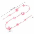 thumbnail image 2 of Pink Beaded Necklace with Two-Tone Pinwheel Candy Design, Pink and White, for Holiday Tree Display, Christmas Decoration, 2 of 5