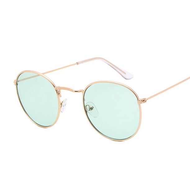 Gafas de sol redondas pequeñas de Metal para mujer, gafas de sol clásicas de viaje de marca Vintage, gafas de sol Retro a la moda para mujer Tan Jianjun unisex