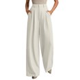 thumbnail image 2 of Women's Work Pants Wide Leg Dress Pants High Waisted Casual Business Pants Slacks for Office and Formal Occasions,White,XL, 2 of 3