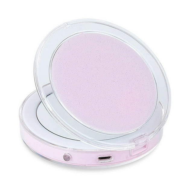 Miroir de Maquillage 3X Grossissement Portable Pliable USB Charge LED Miroir de Vanité