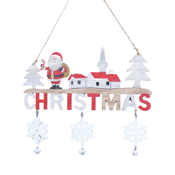 Madera Para Puerta De Papá Noel, Decoración Navideña Para El Hogar, Colgantes De Madera Para Colgar En Árboles De Navidad Y Manijas De Puerta Minnieouse HA043978-02