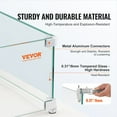 thumbnail image 4 of Square Fire Pit Glass Wind Guard - 15x15x7 Inch Thick Tempered Panel with Sturdy Feet & Brackets, 4 of 10