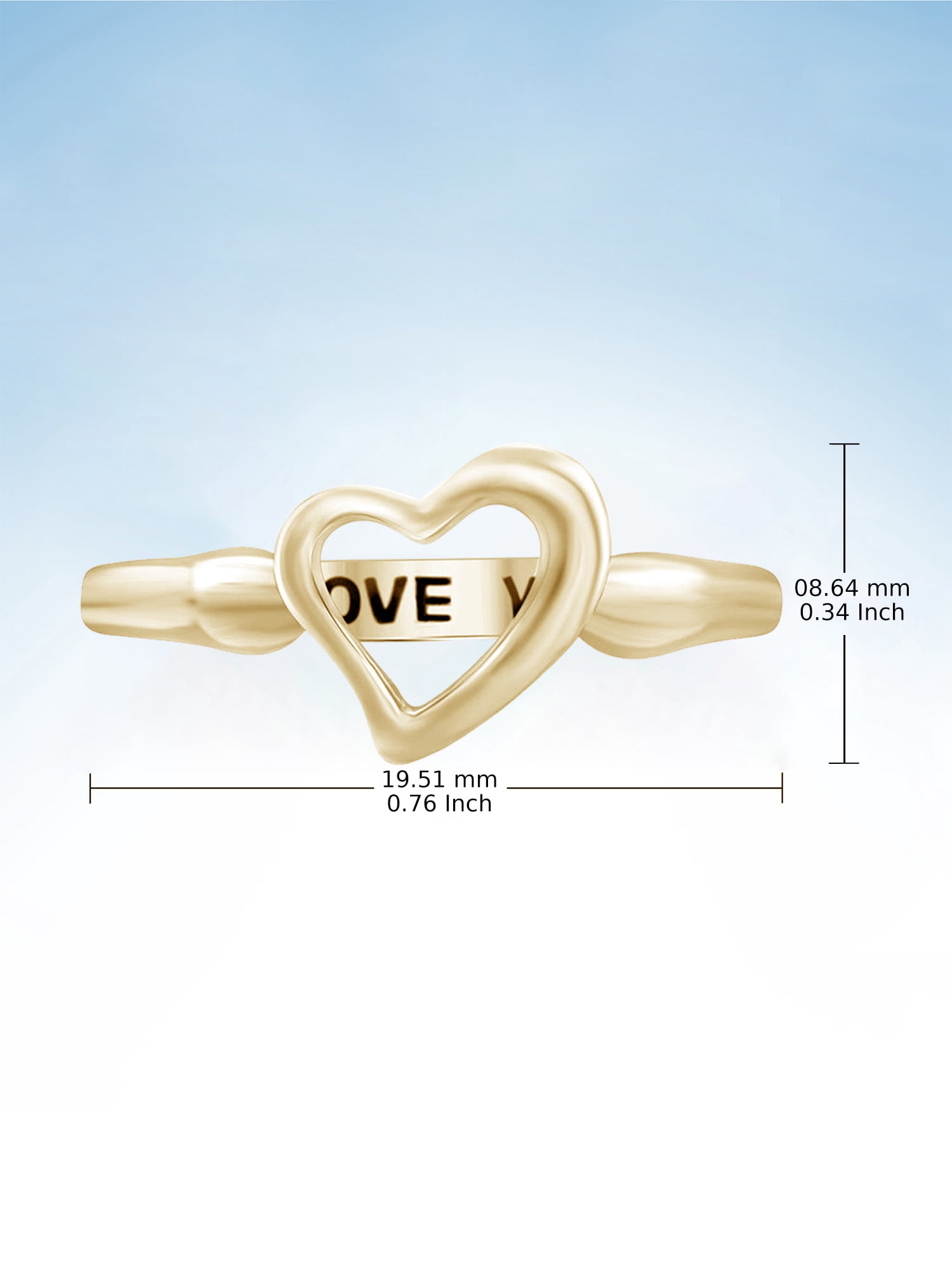 JewelersClub 0.925 Sterling Silver Heart Friendship Ring for Women | Personalized I Love You Heart Symbol Band