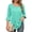 Lake Green, variant on Pleated Blouses for Women 3/4 Length Bell Sleeve T Shirts Dressy Casual Round Neck Summer Tops