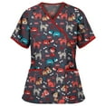 thumbnail image 1 of Hauts à Manches Courtes pour Femmes à Col en V Blouse T-shirt d'Uniforme de Travail pour Femmes, 1 of 3