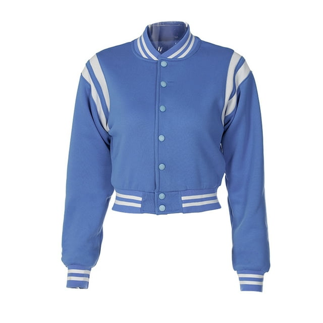 xiaxaixu Manteau Féminin Automne Contraste Couleur Stand Col Veste à Manches Longues
