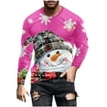 thumbnail image 2 of WXLWZYWL Men's Christmas Sweatshirt Crewneck Trendy Big and Tall Santa Printed Sweatshirts Pullover Tops Party Apparel, 2 of 5
