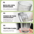 thumbnail image 4 of 4 Vasos de Vidrio Reutilizables, 13oz Vaso de Vidrio Acanalados, Vasos para Beber con Tapa y Popote, Vasos de Cristal 400ML, para Café, Matcha, Capuchino y Agua, 4 of 4