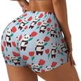 thumbnail image 2 of Kdxio Panda And Rose Print Workout Shorts for Women Seamless Soft Smooth Gym Yoga Scrunch Active Shorts, 2 of 5