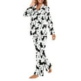 thumbnail image 3 of FOR U DESIGNS Black Cat Button Pajamas for Womens Button Down Pajama Sets 2 Piece Size XS Long Sleeve Pj Pants Set Sleepwear Long V-neck Tops Nightwear for Women, 3 of 7