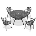 thumbnail image 2 of 5-Piece Set Of Cast Aluminum Patio Furniture With Beige Cushions, 2 of 9