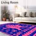 thumbnail image 2 of ODIKA 5'x7' Machine Washable Non-Slip Area Rug, Arctic Crochet Adventure Yarn Hooking Canvas Project High Traffic Rug with Pad, Pink, 626712, 2 of 8