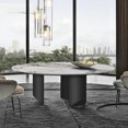 thumbnail image 3 of Stainless Steel Marble Kitchen Tables For Dinner Modern Long Rectangular Pandora Glossy Slate Dining Table Indoor Furniture My Lux Decor Round, 3 of 17