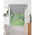 thumbnail image 2 of Grey Sheer Waterfall Valance Curtains for Window, Modern Pure Gray Rod Pocket Sheer Topper Swag Curtains for Living Room, Kitchen 38.5"W x 47.2"L, 3 Panels, 2 of 7