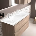 thumbnail image 3 of LAVABO DOBLE DE RESINA INTEGRADO EN CUBIERTA CON CURVA DIVISORA Y REBOSADERO MARCA GRAVITA, 3 of 5