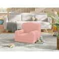 thumbnail image 3 of Qinaqin Kids Sofá 2 en 1 Comfy Toddler Fold Out Convertible to Lounger Foam Chair con Suave Sherpa Gift para Girls y Boys Rosa Crown Grande, 3 of 7