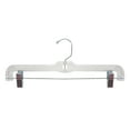 thumbnail image 2 of NAHANCO 14 in. Clear Heavyweight Plastic Skirt and Pant Hangers with Chrome Long Hook, Pack of 100, 2 of 7