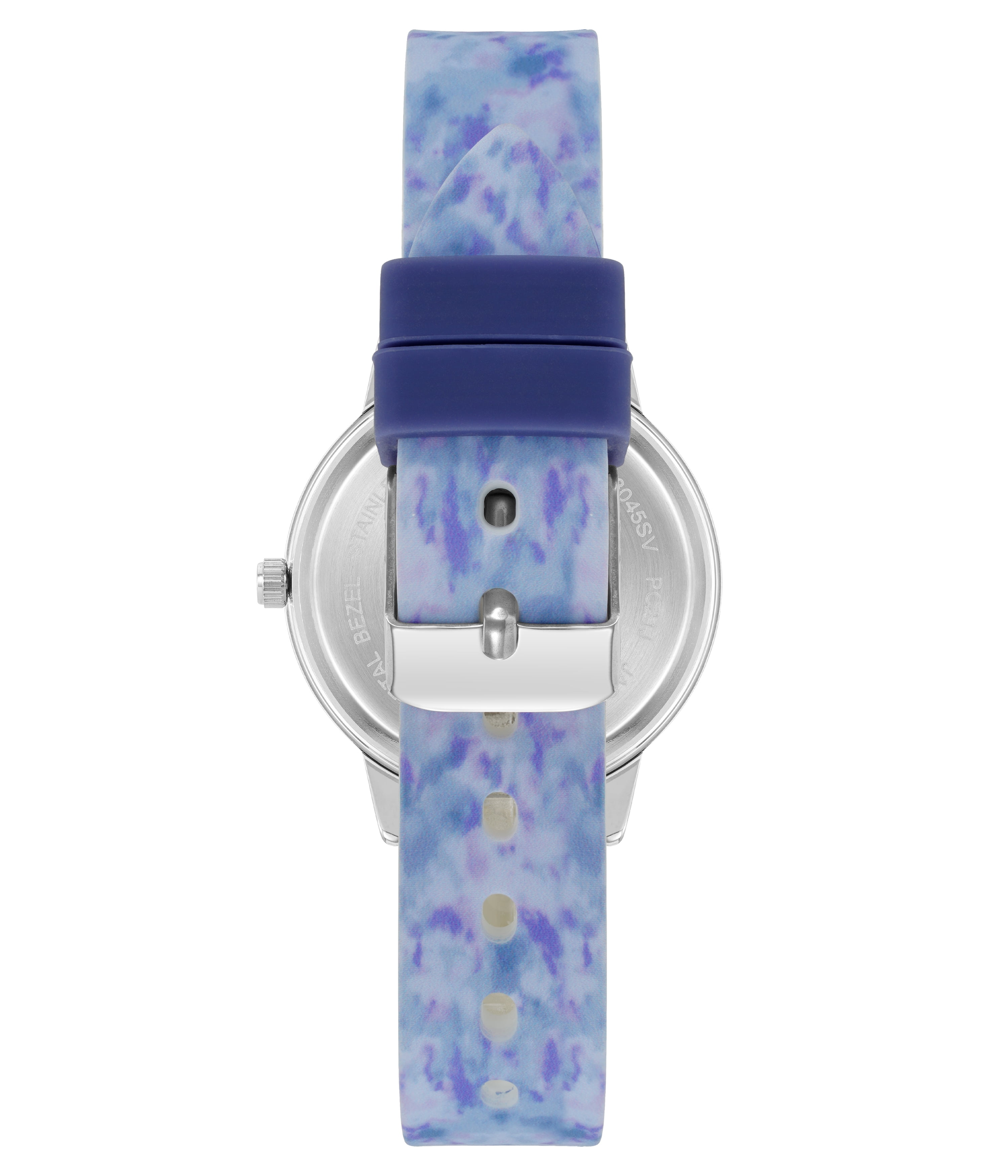 Time and Tru Blue Silicone Strap Round White Dial Casual Wom