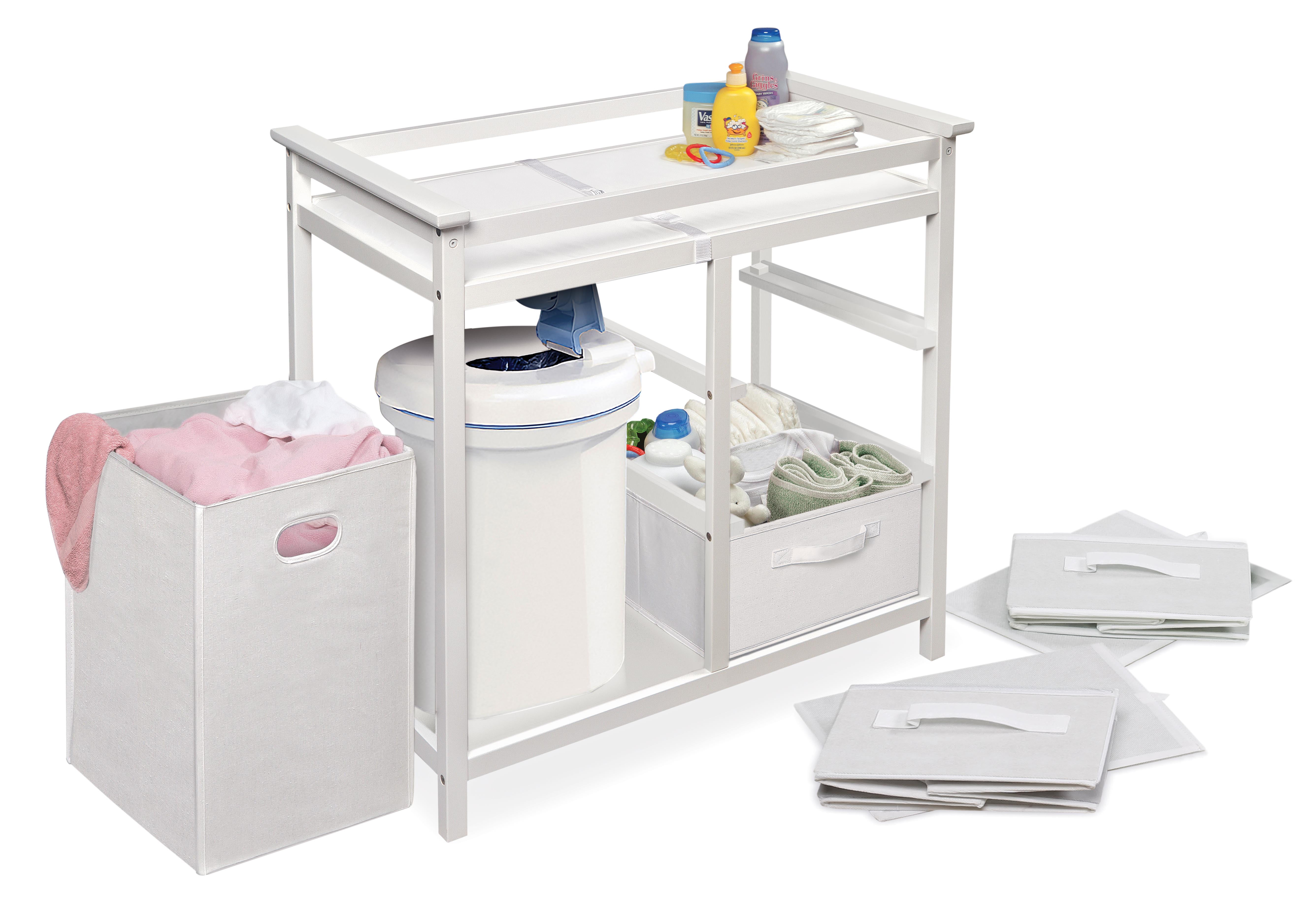 badger basket modern changing table & hamper
