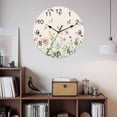 thumbnail image 2 of Wall Clock Wildflowers Clocks PVC Silent Non-Ticking Battery Operated Decorative Floral Herbs Fields Linen Round Clock for Home Living Room Kitchen Bedroom Office School Wall Decor 10 Inch, 2 of 9