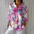 thumbnail image 1 of YLHFASHION Chemise à Imprimé Floral Rétro pour Femmes, Imprimé Artistique, Chemise Décontractée à Col en V, Articles en Liquidation, Chemises pour Femmes, 1 of 4
