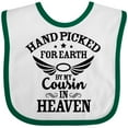thumbnail image 3 of Inktastic Handpicked for Earth by My Cousin in Heaven with Angel Wings Boys or Girls Baby Bib, 3 of 4