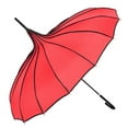 thumbnail image 2 of Long Handle Sun Umbrella, Retro Pagoda Parasol Umbrella, UV Protection Umbrella with Hook Handle for Photo Prop Decoration, 2 of 10