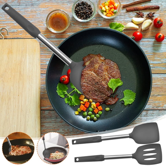 Silicone Cooking Spatulas and Spoons, Heat Resistant Silicone Cooking Utensils Set, Non Stick Kitchen Utensils Solid & Slotted Spatula and Spoon Set for Cooking