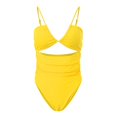 thumbnail image 5 of vigerkar Womens One Piece Swimsuit Tummy Control Bathing Suit Sexy Cheeky High Cut Out Cute Ladies Swimwear (Yellow, XL), 5 of 9