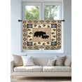 thumbnail image 4 of Sheer Curtains 54 Inch Length, Farmhouse Bear Semi Sheer Curtains Light Filtering Window Treatment, Country Vintage Animals Paw Print Brown Privacy Voile Drapes for Living Room Bedroom 52x54 Inch, 4 of 7