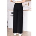 thumbnail image 4 of Pantalones Casuales Negros para Mujer con Cintura Elástica, Corte Recto Cómodo y con Caída para Primavera y Verano, 4 of 6
