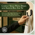 thumbnail image 3 of Renovators Supply Black Wrought Iron Wall Coat Hook 2" Proj. Single Hooks for Towel, Kitchenware, Robe or Jacket Rust Resistant Hanger Hooks w/Hardware Pack of 10, 3 of 7