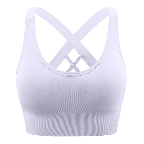 Karight High Impact Sports Bras for Women Plus Size Criss-Cross Full Coverage Bra Breathable Wireless Wide Band Workout Top