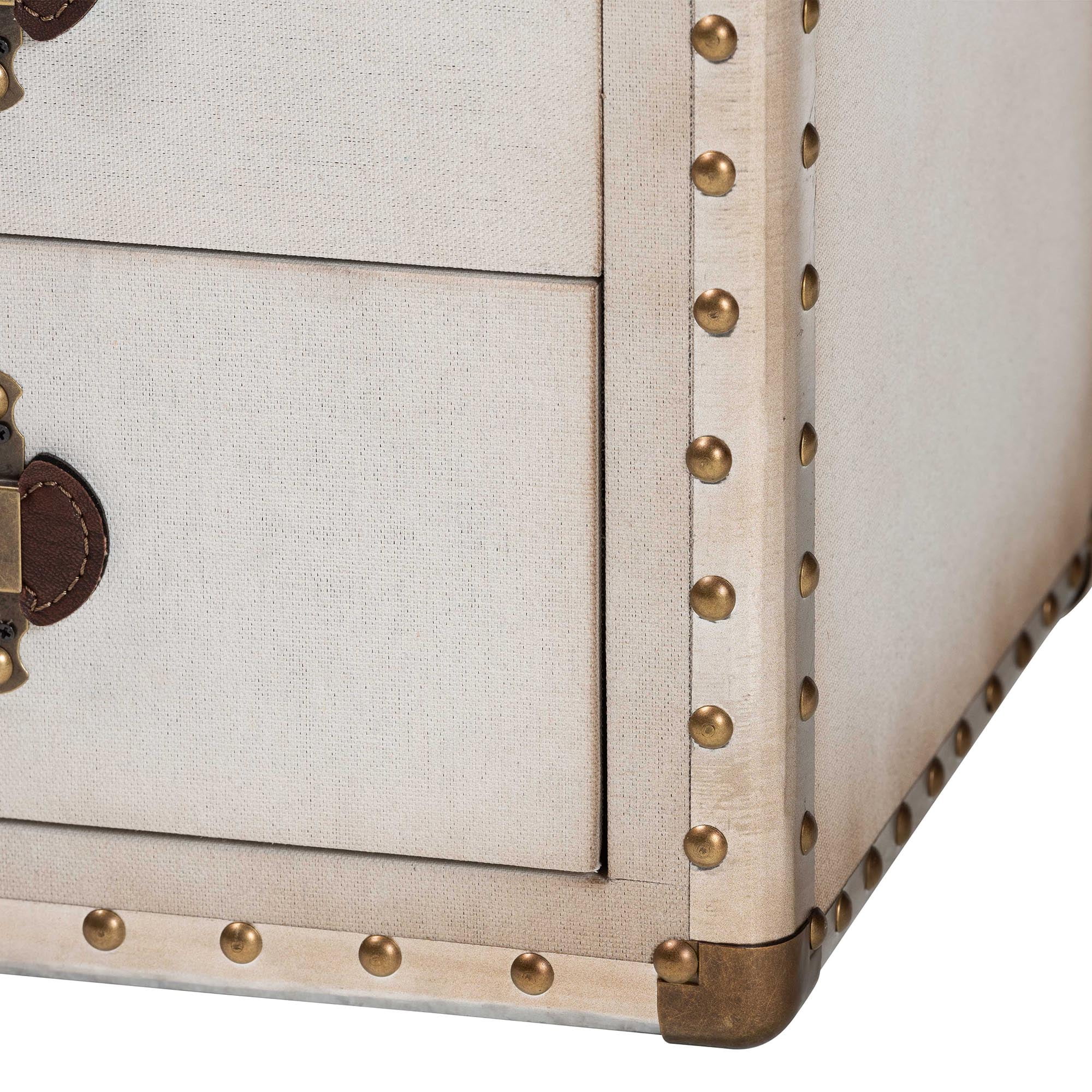 Baxton Studio Jaelyn Vintage End Table, 4-Drawer, Silver