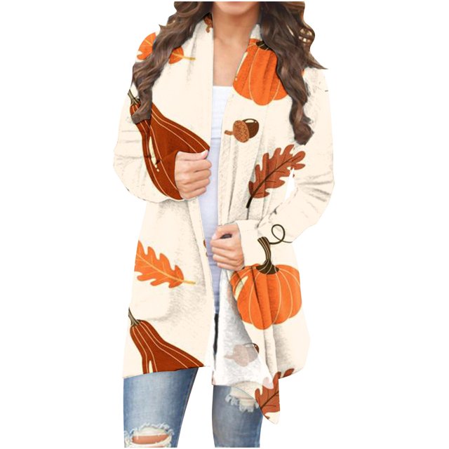 Puntoco Chaqueta tipo cárdigan de manga larga con estampado de Halloween para mujer Puntoco Puntoco-1