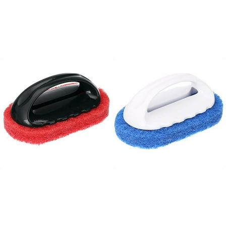- 1PC Magic Sponge Eraser Cleaning Supplies - Plastic Handle Sponge Brush - Tile, Shower Bathtub Scrubber, Pool Cleaning